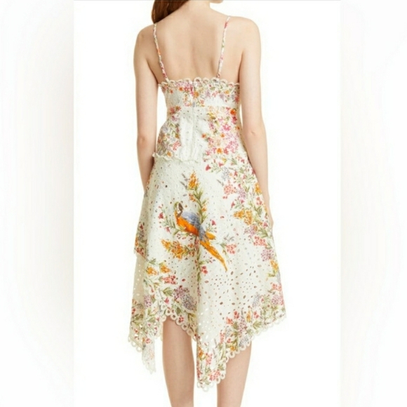 Farm rio delicate forest scarf print eyelet lace cotton sundress Size Medium - Picture 5 of 10